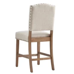 Set Of 2 24" Iverson Nailhead Trim Linen Counter Height Barstools - Inspire Q 13 Set Of 2 24" Iverson Nailhead Trim Linen Counter Height Barstools - Inspire Q -Inspire Q GUEST caa7cc0e 9b1e 4bf6 ac68 0655f54a8adc