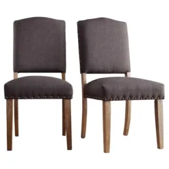 Set Of 2 Cobble Hill Nailhead Accent Dining Chair Wood - Inspire Q -Inspire Q GUEST caf0b185 3357 417e 9844 642ef5140ee6
