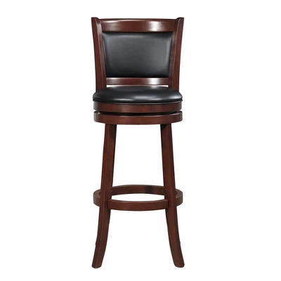 29" Piacenza Swivel Faux Leather Barstool Black - Inspire Q 3 29" Piacenza Swivel Faux Leather Barstool Black - Inspire Q