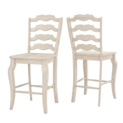 Set Of 2 24" South Hill French Ladder Back Counter Chairs - Inspire Q -Inspire Q GUEST ccdee78c b064 4a3c b126 a803d685c475