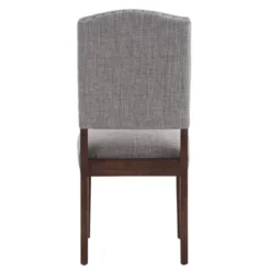 Set Of 2 Iverson Nailhead Trim Brown Finish Linen Side Chairs - Inspire Q -Inspire Q GUEST cd0c1e25 a4d3 4554 a667 3aa25c3fada4