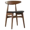 Set Of 2 Cortland Danish Modern Walnut Dining Chair - Inspire Q -Inspire Q GUEST ce36806e acb7 4334 b8ca a4ac2464b734