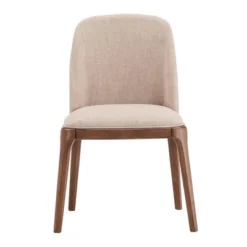 Set Of 2 Kaiden Upholstered Side Chairs With Walnut Legs Brown - Inspire Q -Inspire Q GUEST ce6481d3 a961 42d2 b7f2 ed03a67c3cb9