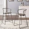 Set Of 2 24" Nowell Iron Finish Counter Height Barstools Gray - Inspire Q -Inspire Q GUEST ce9e2deb e6a9 41e8 848a f3dba5f6f66b