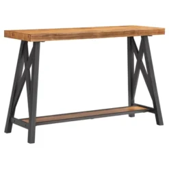 Lanshire Rustic Industrial Metal & Wood Entry Console Table - Inspire Q -Inspire Q GUEST cf7135d5 8c4b 4fc3 acbf 037d1da145c8