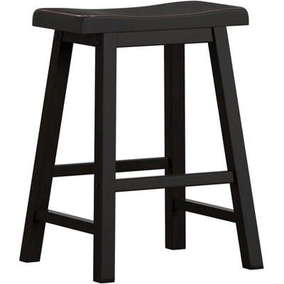 Set Of 2 24" Watkins Saddle Seat Backless Counter Height Barstools - Inspire Q 10 Set Of 2 24" Watkins Saddle Seat Backless Counter Height Barstools - Inspire Q - Image 8