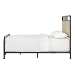 Queen Rathbone Nailhead Trim Upholstered Metal Bed Black/Oatmeal - Inspire Q 15 Queen Rathbone Nailhead Trim Upholstered Metal Bed Black/Oatmeal - Inspire Q -Inspire Q GUEST d245ce69 8c63 4502 9026 d528e46b0312