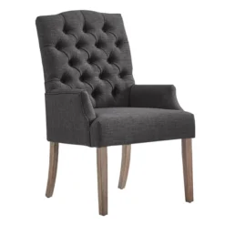 Raghnaid Distressed Tufted Linen Dining Chair - Inspire Q -Inspire Q GUEST d327d1b8 7380 4df2 a8f0 b34ad17b97b2