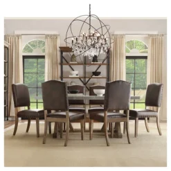 Set Of 2 Cobble Hill Nailhead Accent Dining Chair Wood Marbled Chocolate - Inspire Q: Rubberwood Frame, Bonded Leather -Inspire Q GUEST d4bfafd1 30f5 4355 8c14 830dad5e9a40