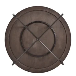 42" Leonard Round Dining Table With Black Iron Legs Walnut Finish - Inspire Q -Inspire Q GUEST d5cf912c 23fd 40c9 96cd da20a16f2b1a