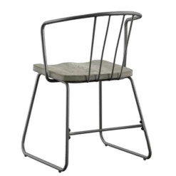 Set Of 2 Nowell Iron Dining Chairs Gray - Inspire Q -Inspire Q GUEST d6038bc8 daa8 4d45 99c6 e974cbdca172