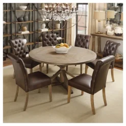 Sierra Round Dining Table Wood Brown - Inspire Q -Inspire Q GUEST d71b2036 3a52 4891 8bbd ec3e717e0a4d
