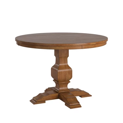 Delaney Two Toned Round Solid Wood Top Dining Table - Inspire Q 4 Delaney Two Toned Round Solid Wood Top Dining Table - Inspire Q - Image 2