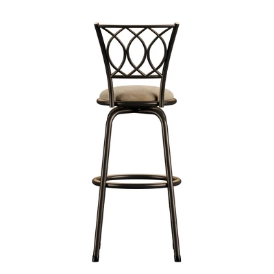 Set Of 3 Camilla Adjustable Swivel Barstool Scroll Back Peat Brown - Inspire Q 6 Set Of 3 Camilla Adjustable Swivel Barstool Scroll Back Peat Brown - Inspire Q - Image 4