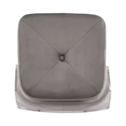 Set Of 2 24" Svana Chrome Finish Velvet Swivel Counter Height Barstools Gray - Inspire Q -Inspire Q GUEST de628940 7c55 415c bb36 3f95c8546fec