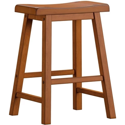 Set Of 2 24" Watkins Saddle Seat Backless Counter Height Barstools - Inspire Q 12 Set Of 2 24" Watkins Saddle Seat Backless Counter Height Barstools - Inspire Q - Image 10