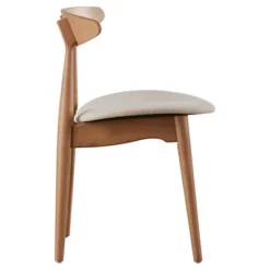 Set Of 2 Cortland Danish Modern Natural Dining Chair - Inspire Q -Inspire Q GUEST e1532281 a339 4004 8609 156b073fc7ad