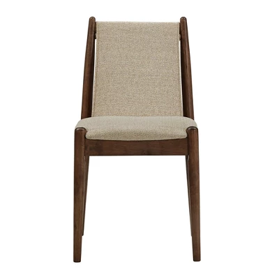 Set Of 2 Mckinley Walnut Finish Cocoa Fabric Dining Chairs Walnut - Inspire Q 5 Set Of 2 Mckinley Walnut Finish Cocoa Fabric Dining Chairs Walnut - Inspire Q - Image 3
