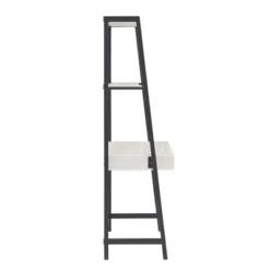 3pc Neveah Marble Ladder Desk And Bookcase Set Matte Black - Inspire Q -Inspire Q GUEST e8889316 71dc 4b64 9a43 7568ac635575