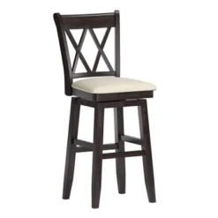 29" South Hill Double X Back Wood Swivel Height Barstool - Inspire Q -Inspire Q GUEST e9eb462e 54dc 4a6d b9a3 baf9b6c7456b