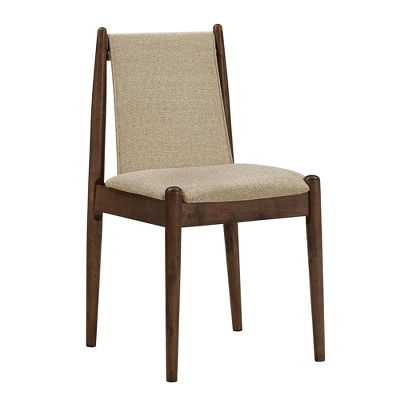 Set Of 2 Mckinley Walnut Finish Cocoa Fabric Dining Chairs Walnut - Inspire Q 4 Set Of 2 Mckinley Walnut Finish Cocoa Fabric Dining Chairs Walnut - Inspire Q - Image 2