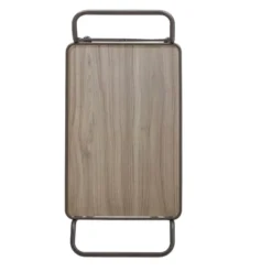 Keene Bronze Finish And Wood Double Cross Bar Cart Bronze/Walnut - Inspire Q -Inspire Q GUEST ee79b501 c7ef 41e1 8528 9655f18855bd