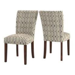 Set Of 2 Reeves Print Parsons Dining Side Chairs Damask - Inspire Q -Inspire Q GUEST eec71918 5d08 481c bcc0 e167146cc164