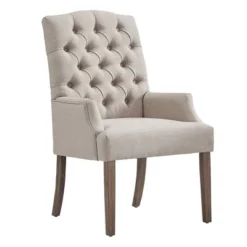 Raghnaid Distressed Tufted Linen Dining Chair - Inspire Q -Inspire Q GUEST ef91786b f2cf 4e58 8541 1effbe4126cf
