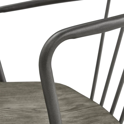 Set Of 2 24" Nowell Iron Finish Counter Height Barstools Gray - Inspire Q 9 Set Of 2 24" Nowell Iron Finish Counter Height Barstools Gray - Inspire Q - Image 7