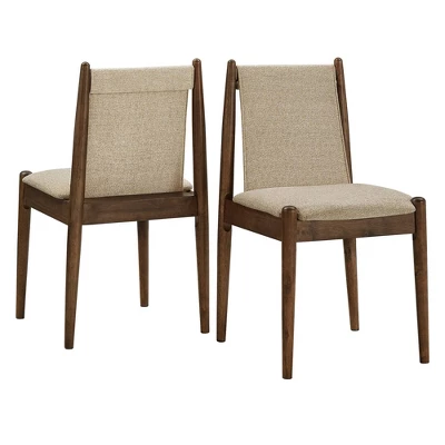 Set Of 2 Mckinley Walnut Finish Cocoa Fabric Dining Chairs Walnut - Inspire Q 8 Set Of 2 Mckinley Walnut Finish Cocoa Fabric Dining Chairs Walnut - Inspire Q - Image 6