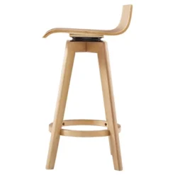 Set Of 2 24" Tisha Mid Century Modern Swivel Wood Counter Height Barstool - Inspire Q -Inspire Q GUEST f67c16cc 8926 4cf6 bb79 fb1fe00d0158