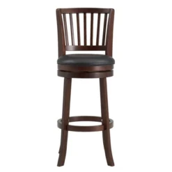 29" Falia Dark Cherry Finish Linen Swivel Barstool Height Chair - Inspire Q -Inspire Q GUEST f6972ada 3c2e 40d8 bd6b 6c5d51189e22