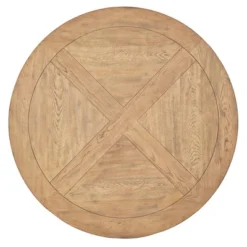 Sierra Round Farmhouse Pedestal Base Wood Dining Table - Inspire Q -Inspire Q GUEST f8757a24 ea30 47df 8d57 1c1d54d7b8a7