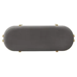 Lepape Upholstered Bench Gray Velvet - Inspire Q -Inspire Q GUEST f918afba ba81 48d7 a99a 42d316999bff
