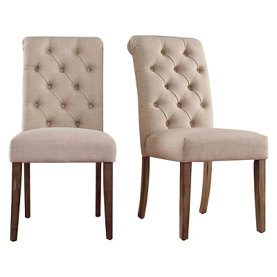 Set Of 2 Gramercy Button Tufted Dining Chair Wood - Inspire Q 9 Set Of 2 Gramercy Button Tufted Dining Chair Wood - Inspire Q - Image 7