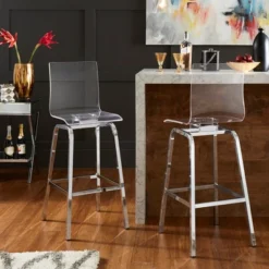 Alta Modern 29" Barstools (Set Of Two) Chrome - Inspire Q -Inspire Q GUEST fce3ab40 1919 4d23 8e74 4977f1dfef6e