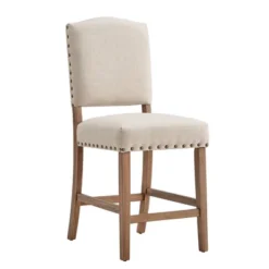 Set Of 2 24" Iverson Nailhead Trim Linen Counter Height Barstools - Inspire Q 15 Set Of 2 24" Iverson Nailhead Trim Linen Counter Height Barstools - Inspire Q -Inspire Q GUEST ff8f68ff a05c 419f 9447 7c81d9137d59