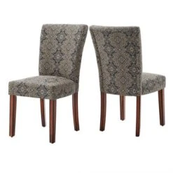 Set Of 2 Reeves Print Parsons Dining Side Chairs Damask - Inspire Q -Inspire Q GUEST fff3772a 302c 4d92 b6d8 d572a9d30ef4