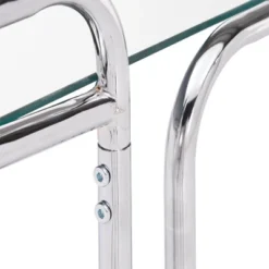 Bedford Chrome Finish Round Edge Bar Cart Silver - Inspire Q -Inspire Q GUEST fffa4fa6 1618 4f33 8b3b f215df7d7724